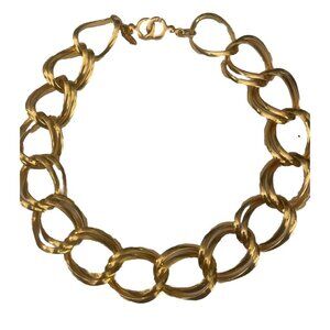 Vintage Double Link Miriam Haskell Goldtone  Necklace from the 1980's Estate Jew